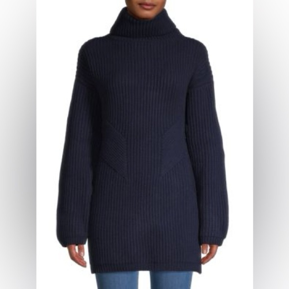 NWT Thakoon Wool Chunky Turtleneck Sweater in Navy Size XS